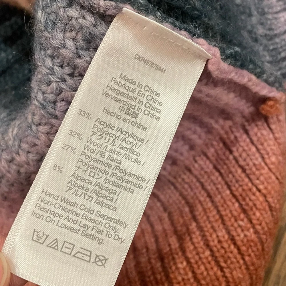 Madewell Fall 2021 Space-Dyed Button-Shoulder Pullover Sweater Small Wool Alpaca